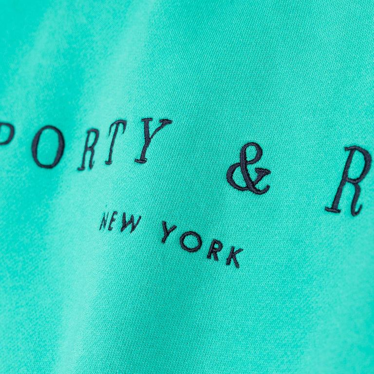 Sporty & Rich Title Embroidered Crewneck - L / Amalfi Green / Light Navy - 3