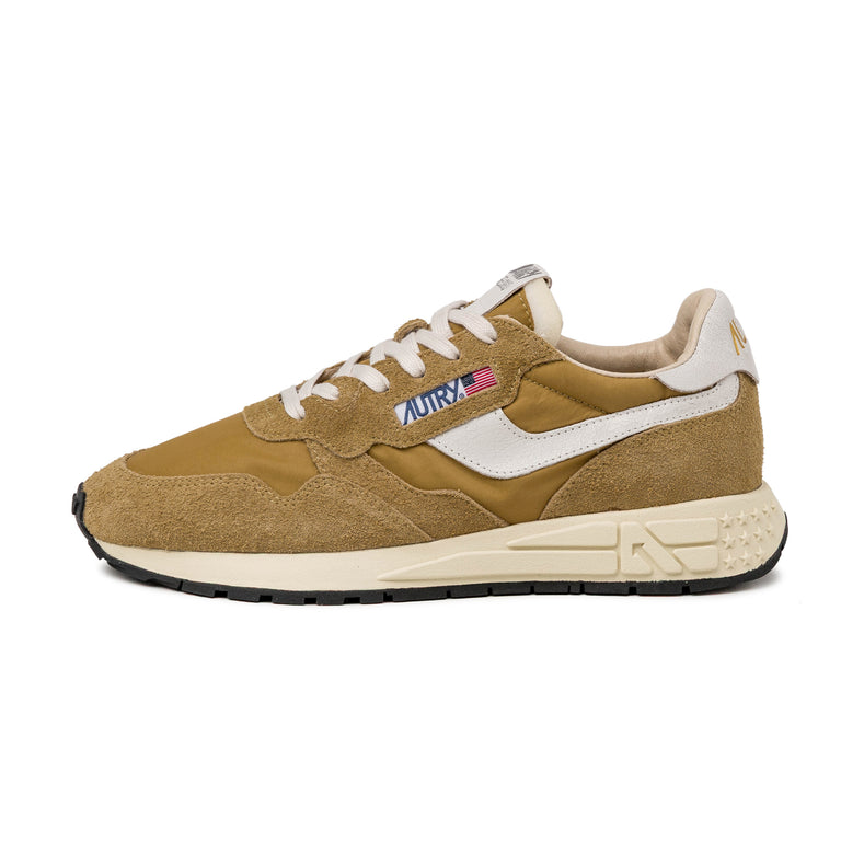 Autry Reelwind Low *Nylon / Cracked Leather* - 40 / White / Curry
