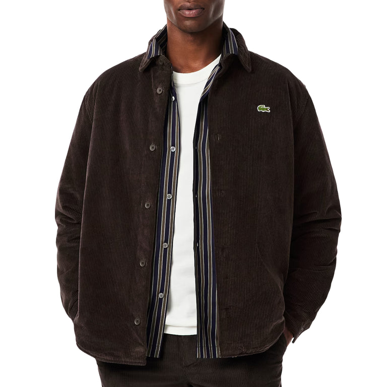Lacoste Oversized Corduroy Overshirt - 42 / Brown - 2
