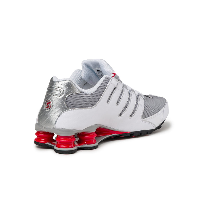 Nike Shox NZ - 41 / White / Metallic Silver / Sport Red - 3