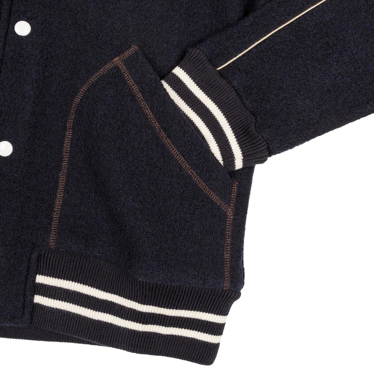 Wales Bonner October Varsity Jacket - M / Navy - 3