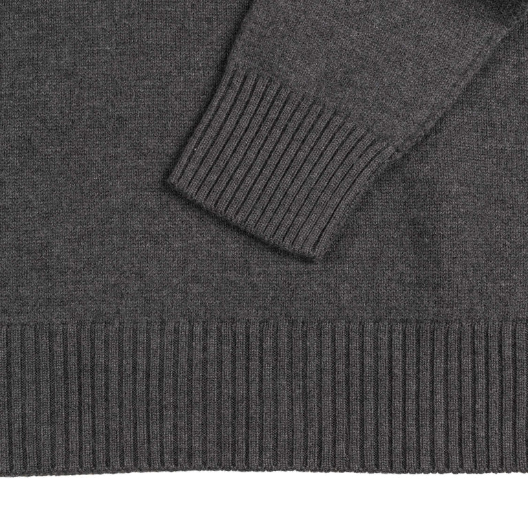 AMI Paris	Ami De Coeur Funnel Neck Wool Sweater - XL / Heather Grey - 4