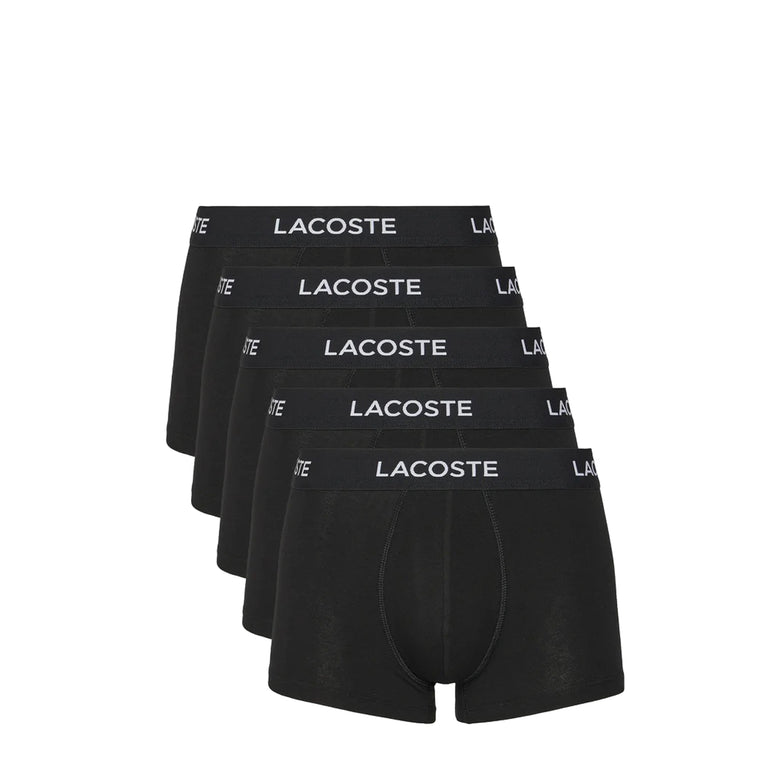 Lacoste	5-Pack Stretch Cotton Boxer Briefs - S / Black
