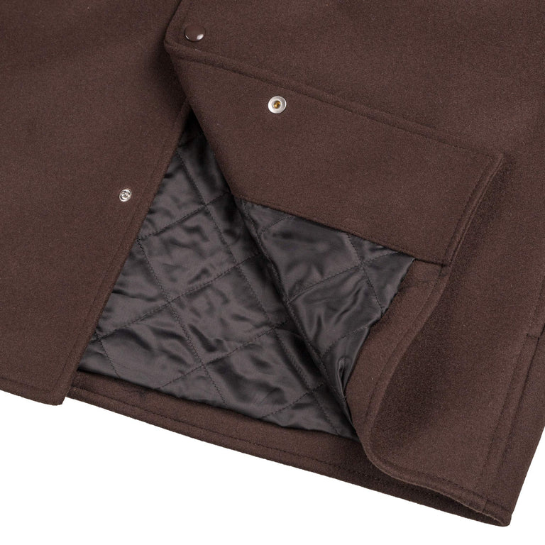 Courreges Embroidered Wool & Silk Overshirt - M / Chocolate - 5