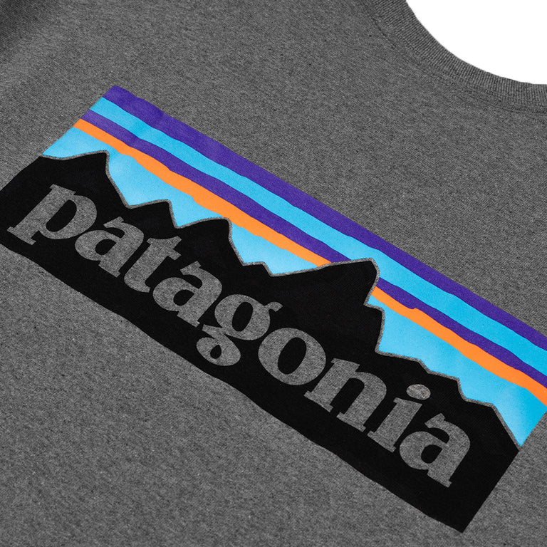 Patagonia L/S P-6 Logo Responsibili-Tee - M / Gravel Heather - 5